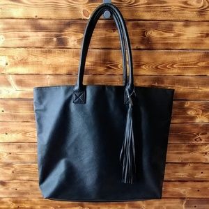 NWT Chico's large black leather tote